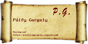 Pálfy Gergely névjegykártya